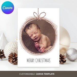 Christmas Card Printable Canva Template Holiday Card Template Canva Xmas Card template Christmas Photo Card Editable Holiday Greeting Card