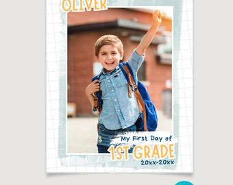 First Day of School Photo Frame: Editable Canva Template (Digital Download)