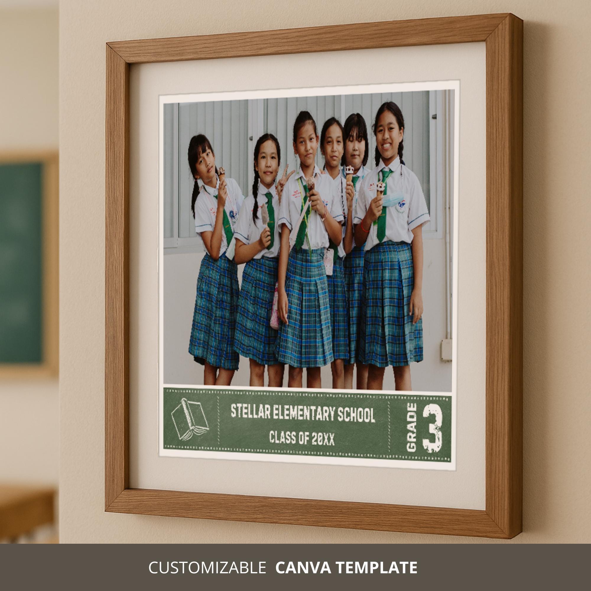 Editable Class Photo Template: School Keepsake, Canva Design (digital ...