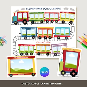 Pre-School Class Composite Template for CANVA Photo Collage Class Composite Class Photo Template, Kindergarten graduation composite photo