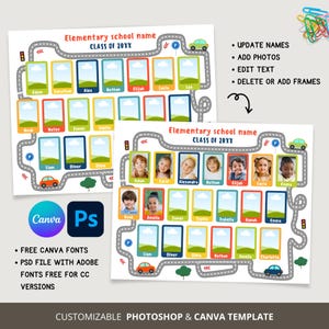Pre-School Class Composite Template CANVA Photo Collage Class Composite Class Photo Template Kindergarten composite Photoshop Template Canva