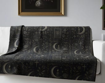 Tarotkaart occulte plaid, zwart fluweel, 50 x 60 en 60 x 80 | Hexhaven - Durazza