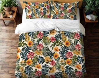 Tropical Palm Throw Blanket - Queen/King Summer Bedding | Island Bloom