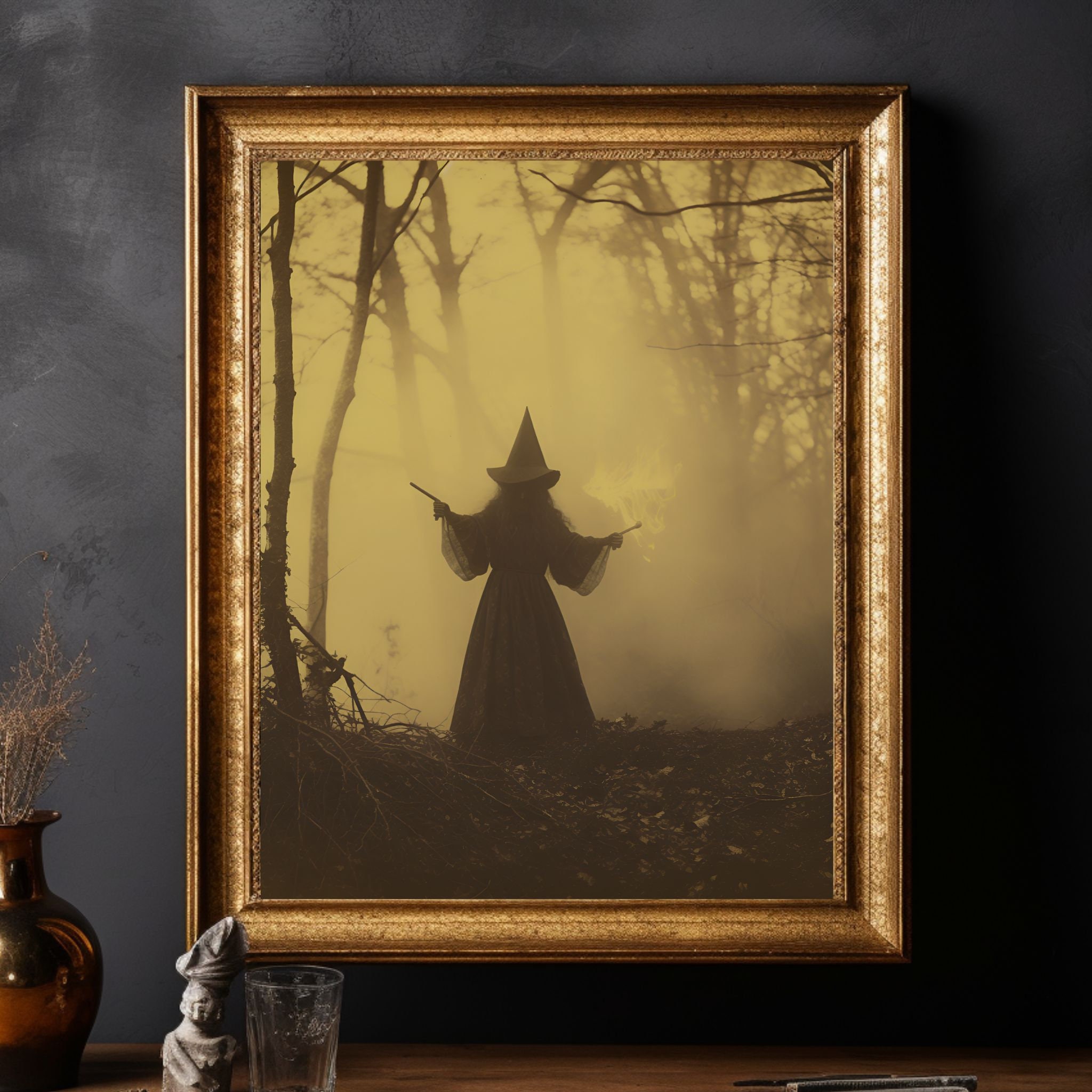 Magical Witchcraft Wall Art Witch Occult Poster Romantic Etsy
