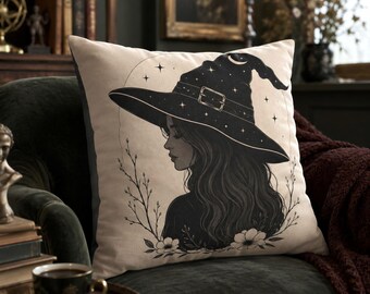 Pagan Witch Throw Pillow Cover 18" or 20" | Vintage Vixen - Durazza