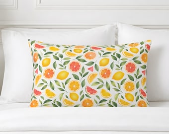 Citrus Cotton Pillow Sham, Orange Coastal Bedding Standard King | Juicy Joy – Durazza