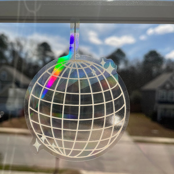 Disco Ball Suncatcher l rainbow maker l rainbow window sticker l sun catcher sticker l light catcher l window sticker