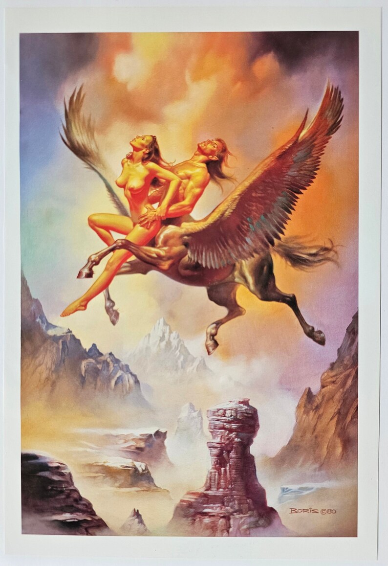 Boris Vallejo Flying Demon Fantasy Art 1985 Vintage Book Etsy Ireland