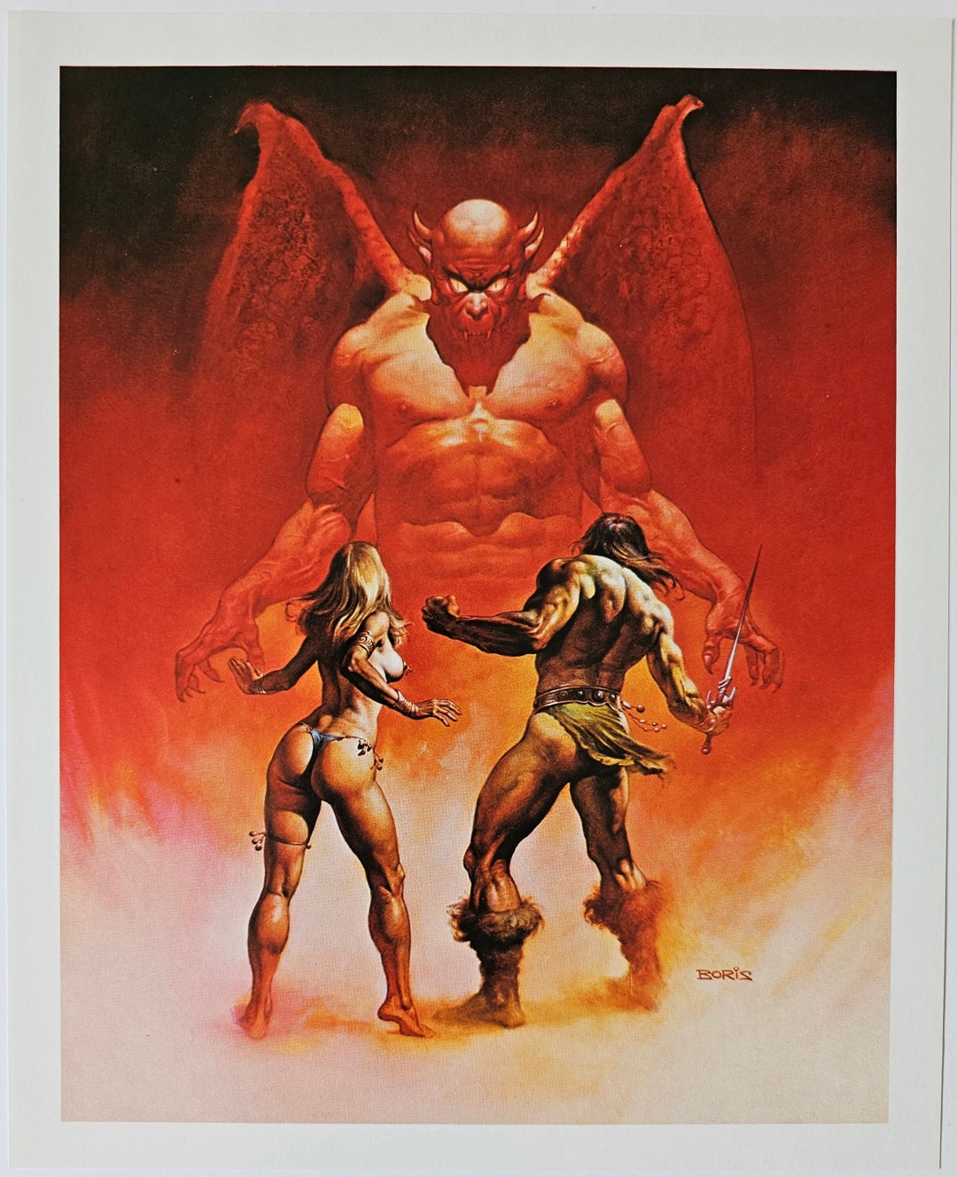 Boris Vallejo Fantasy Art Warrior Princess Winged Demon Etsy