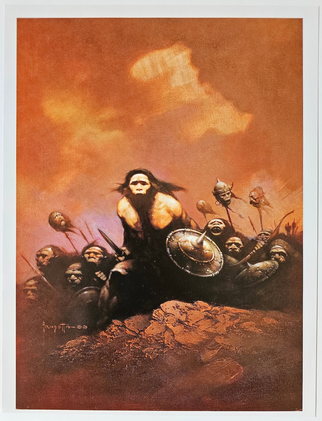 Frank Frazetta Cavemen Fantasy Art 1999 Vintage Book Print Etsy