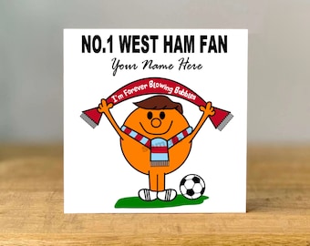 Personalised West Ham Fan Greeting Card:  Football Gift