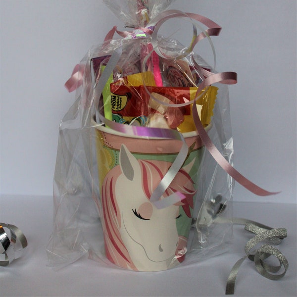 Unicorn Prefilled PaperParty cups - great alternative to party bags / favours