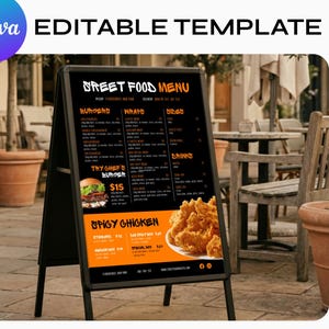 Restaurantmenü-Poster-Canva-Vorlage – Modernes Speisekarten-Design (Digitaler Download)