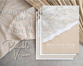 PRINTABLE Destination Wedding Planner - Wedding Planning Binder - PDF File US Letter Size