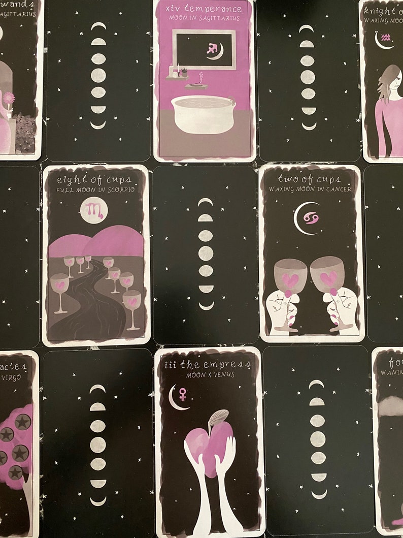 Tarotdeck: Moon Manifesting Tarot door Kyra Howearth. Kaartspel met 82 kaarten, gids, doos. afbeelding 3