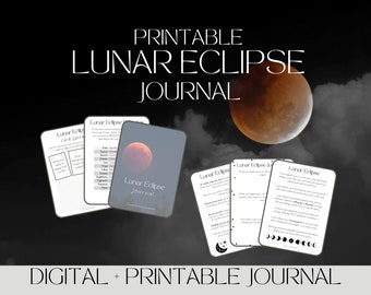 Journal de l'éclipse lunaire. Moon Manifesting Journal PDF imprimable Tarot Astrologie