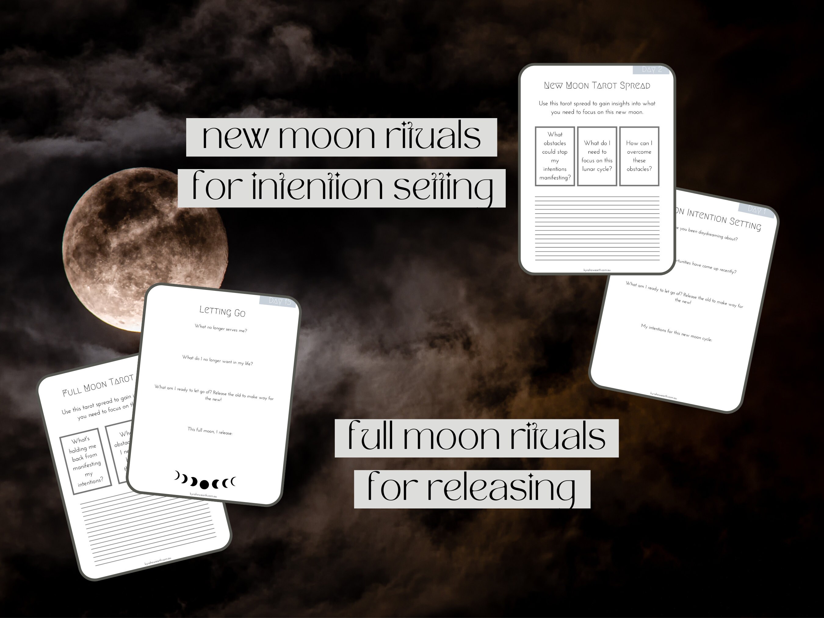 Moon Cycle Workbook, Printable Digital Download Includes Journal Pages ...