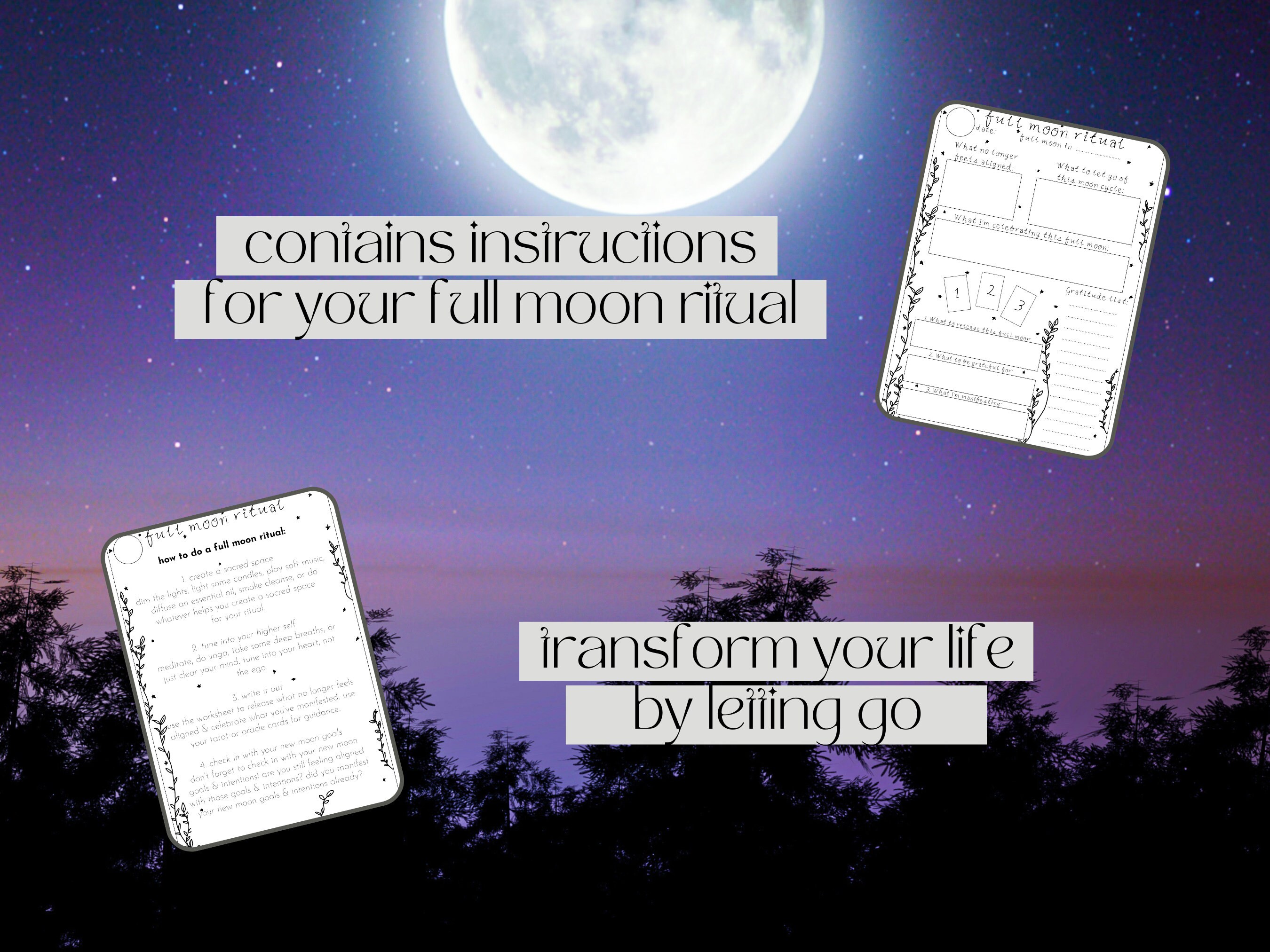 New Moon Ritual Fillable Form Full Moon Ritual PDF Fillable Printable Digital Download. Journaling ...