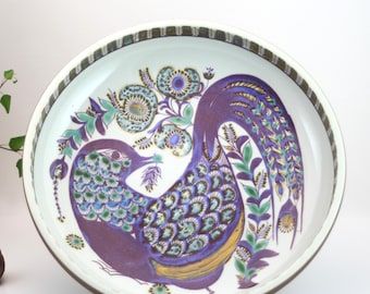 ロイヤルコペンハーゲン ベルテ・ジェッセン ボウル – テネラシリーズ 手描き鳥モチーフ、1970年代