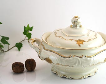 アンティークKPMフリーデリケ磁器チューリーン - 金縁のロココ調リバイバル、ドイツ