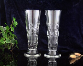 Vintage Hadeland Crystal Glass,pair of Medium-large 8