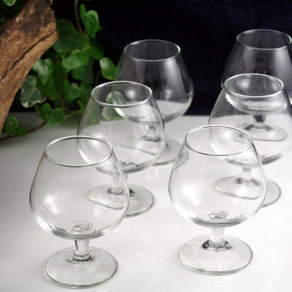 Verres renifleurs, ensemble de 6 verres de qualité moyenne à petite, de 3,5 pouces de haut, avec une tige hexagonale. Petit verre à Brandy ou verre à Whisky