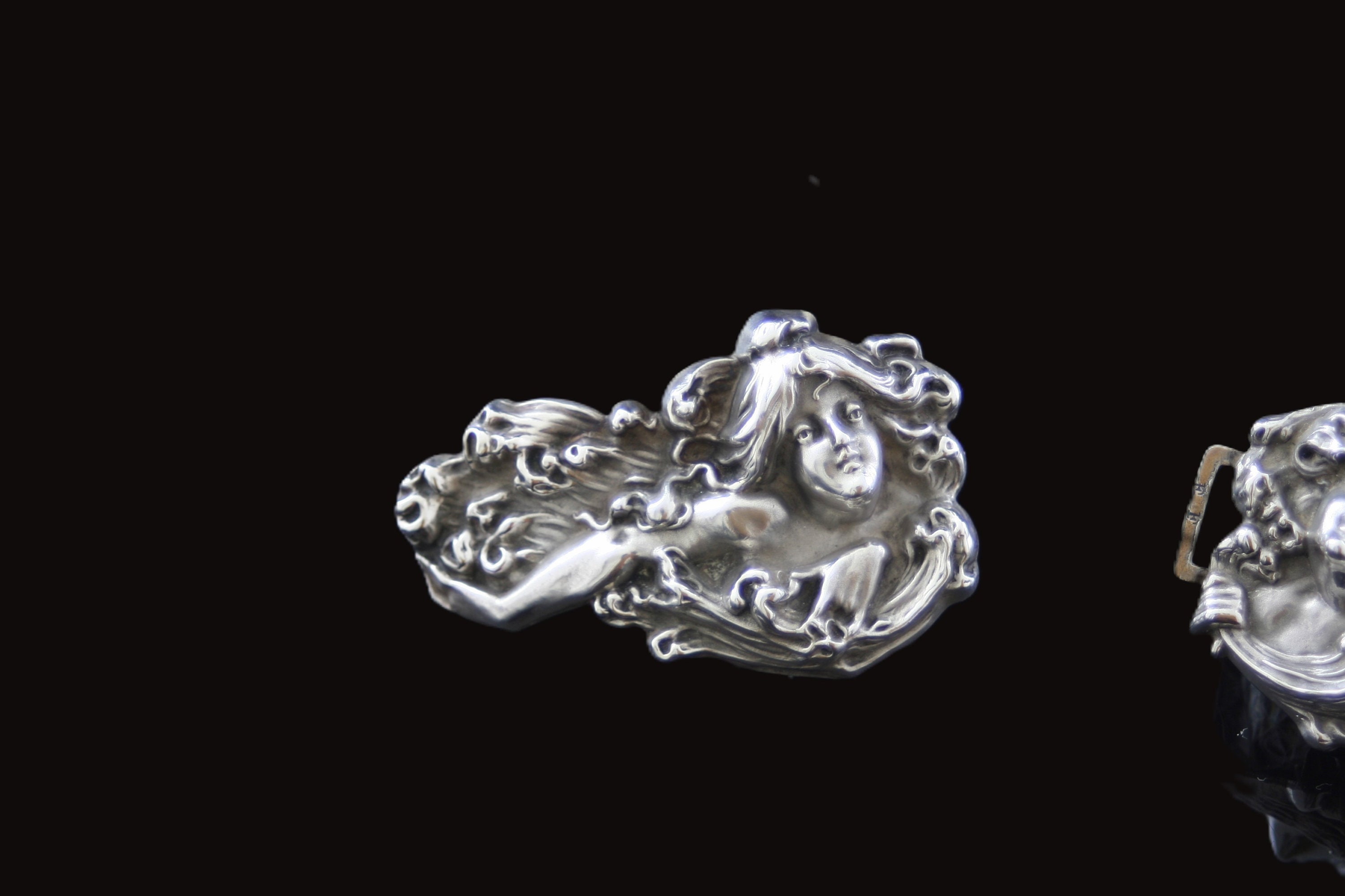 Antique Art Nouveau Two-piece Sterling Sash/belt Buckle (William B. Kerr?) Art Nouveau Sterling Buckle by William Kerr – Pippin Vintage  main image 4