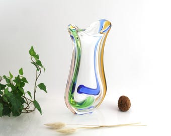 フランティシェク・ゼメク「ラプソディ」花瓶 – チェコのアートガラス、スクローユニオン 1960年代