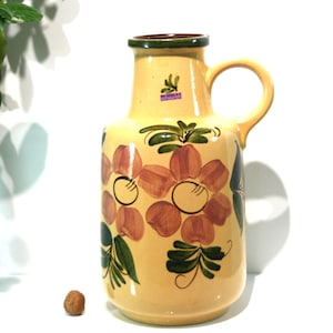 Vaso da terra Scheurich: ceramica moderna di metà secolo extra large con smalto floreale