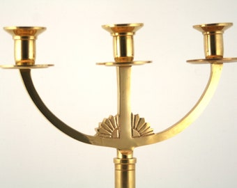 Art Deco Candelabra: A Timeless Masterpiece in Solid Brass, Dating back to around 1910-1930, Massiv and Heavy