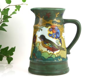 ゴーダ アールヌーボー水差し – ゴールデン エテ、PZH オランダ、約1920年代