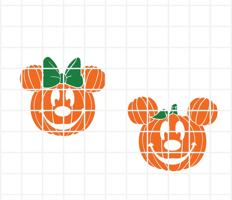 Minnie and Mickey Pumpkin Svg Halloween Svg Mouse Pumpkin - Etsy