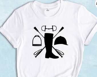 Equestrian T-Shirt, Horse Lover Gift, Horseback Riding Tee
