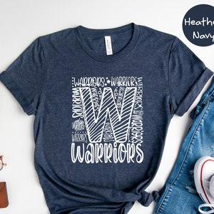 Team Mascot T-Shirt, Warriors Team Shirt, Warriors Football Tee, Warriors Fan Gift, Warriors School Shirt, Warriors School Spirit