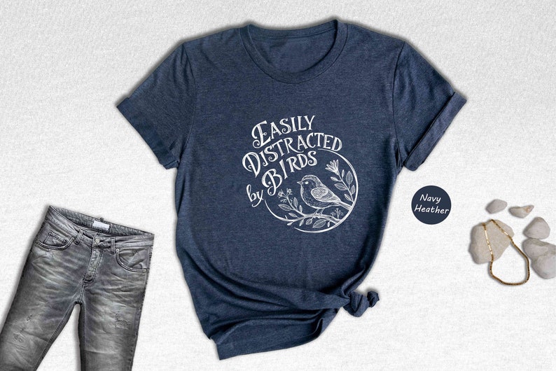 Easily Distracted By Birds Shirt, Bird Lover Tee immagine 4