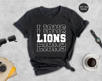 Lions Team Mascot Shirt, School Spirit Tee