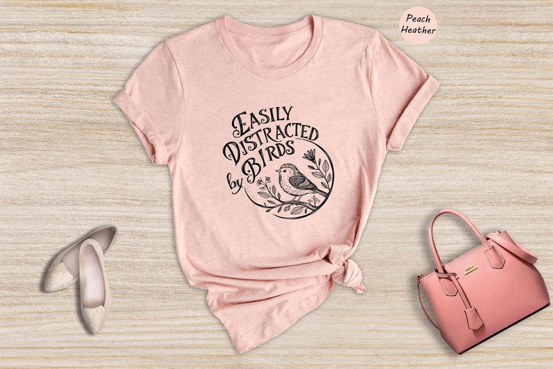 Easily Distracted By Birds Shirt, Bird Lover Tee immagine 3