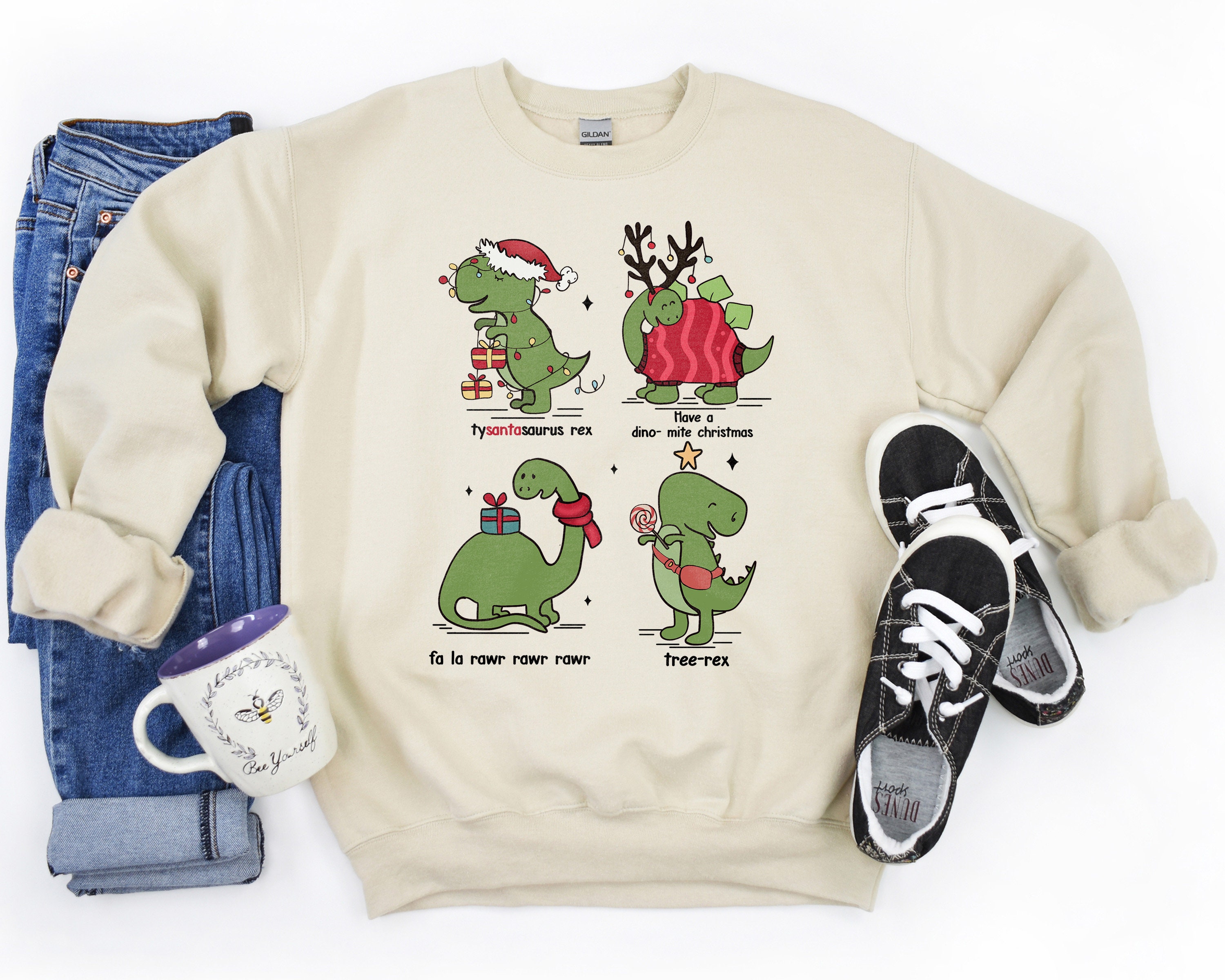 Dinosaur Dirty Reindeer Sweater Mens Dirty Christmas Sweaters Online