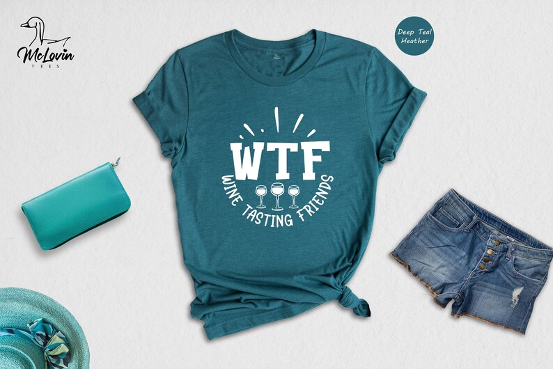 WTF Wine Tasting Friends T-Shirt, Humorous Wine Lover Gift image 4