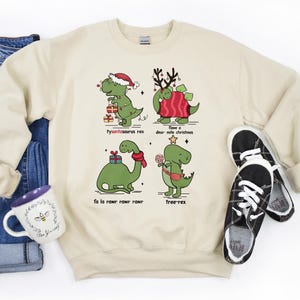 Christmas Dinosaur Sweatshirt, Dinosaur Sweathirt, Christmas Gifts, Dinosaur Lover Sweathirt, Fall Sweatshirt, Christmas Sweatshirt