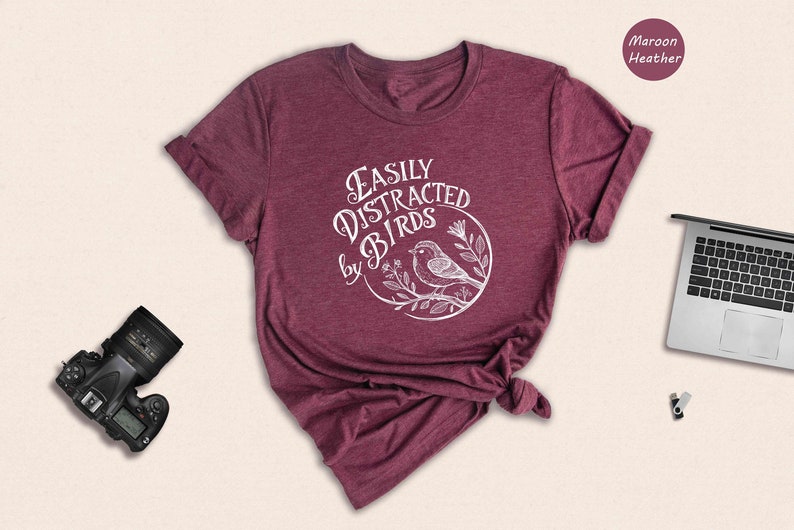 Easily Distracted By Birds Shirt, Bird Lover Tee immagine 5
