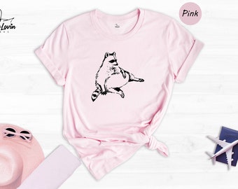 Lazy Raccoon Graphic Tee, Animal Lover Shirt