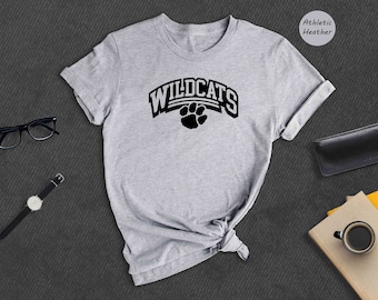 Wildcats Mascot Shirt, Paw Print School Spirit Tee, Game Day Football Shirt, Wildcats Team Shirt for Fans