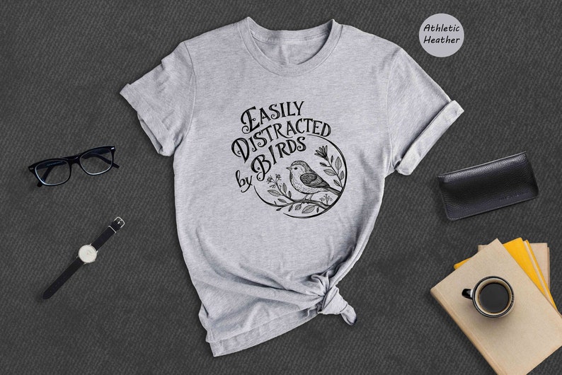 Easily Distracted By Birds Shirt, Bird Lover Tee immagine 8