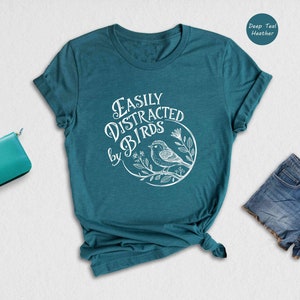 Easily Distracted By Birds Shirt, Bird Lover Tee immagine 6