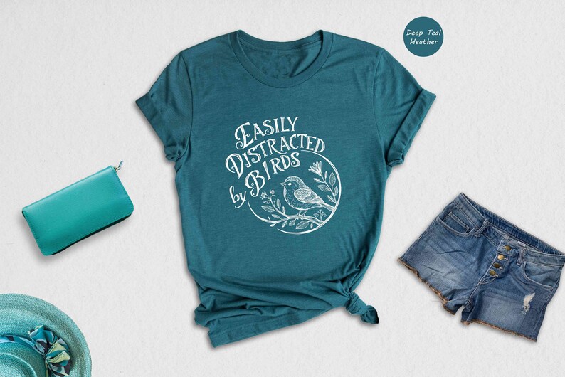Easily Distracted By Birds Shirt, Bird Lover Tee immagine 6