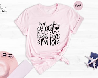 Ten Birthday Shirt, Double Digits 10th Birthday Tee