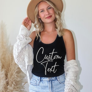 Custom Text Tank, Custom Workout Tank Top, Personalized Tank, Custom Birthday Tank, Custom Vacation Tank, Custom Fitness Tank