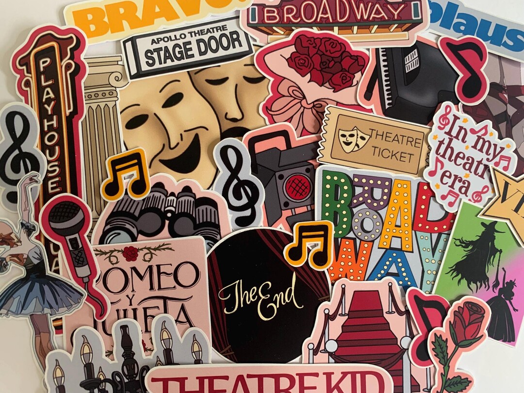 Pantomime Stickers Theatre, Musicals, Acting Illustrated Stickers and Sticker Pack ...