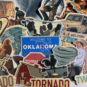 Twisters, tornado, tornado chasers illustrated stickers and sticker pack (journaling, scrapbook, kids crafts)